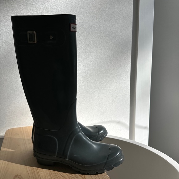 Hunters Original Glossy Grey Rain-boots - Picture 4 of 4